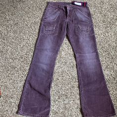 I Love These, But They Don’t Fit I’ve The Bum . Nwt Fantastic Color And So Many Cool Details! Purple Corduroy Pants, Dark Blue Denim Jeans, Blue Denim Pants, Flare Denim Jeans, Grey Boots, Dark Denim Jeans, Bootcut Pants, Flare Leg Pants, Gray Plaid