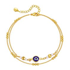 PRICES MAY VARY. 【Evil Eye Ankle Bracelets】When a person wears or carries the evil eye, it can prevent misfortune from happening in one's life. Evil eyes bring good luck and protect you from any malice that might negatively affect your well-being or your life. 【Layered Anklet】The double layer anklet uses only one lobster clasp to make it easier to wear and look richer on the ankle. 【18K Gold Plated Anklet】 It is made of high-quality brass plated with 18k real gold, which is harmless to the skin. Blue Crystals Stones, Cross Tree, Lucky Elephant, Sun Moon Stars, How To Look Rich, Hand Of Fatima, Layered Bracelets, Evil Eye Bracelet, Ankle Bracelets