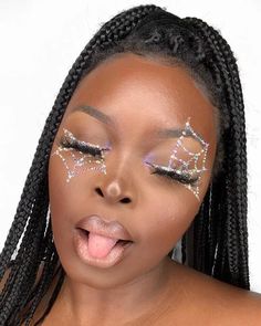 Spider Web Makeup, Rhinestone Makeup, Halloween Beauty