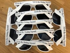 white sunglasses with black lenses for 50th birthday