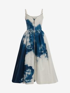 Alexander Mcqueen Fits, Blue Alexander Mcqueen, Printed Gowns, Womens Cocktail Dresses, Plus Dresses, Cocktail Dress Party, Fit & Flare, Zip Up