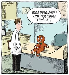 a cartoon depicting a doctor talking to a ginger on the bed