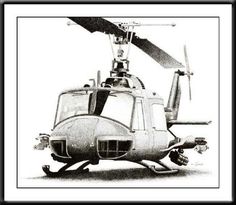 an old photo of a helicopter in black and white, with the propeller on it's side