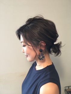 髪型について。の画像 Kort Bob, Short Hair Ponytail, Short Hair Updo, Curly Hair Cuts, Hair Updo