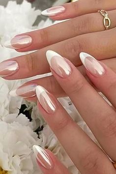 French Nail Designs Almond, Nails Biab, Summery Nails, Casual Nails, Short Acrylic Nails Designs, Bridal Nails, Classy Nails, Funky Nails, Fancy Nails