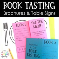 book tasting brochures and table signs for kids