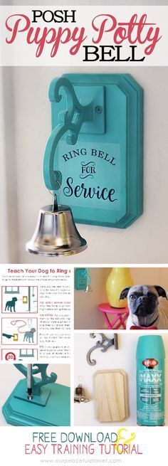 an advertisement for the posh puppy potty bell service is shown in this ad