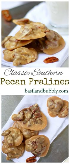 some pecan pralines are sitting on a towel