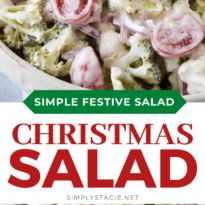 a poster for christmas salad with broccoli and onions