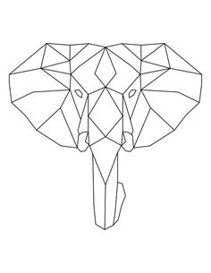 an elephant's head made up of triangles