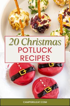 christmas potluck recipe with text overlay that reads, 20 christmas potluck recipes