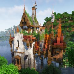 Elven Minecraft, Aesthetic Minecraft Builds, Minecraft Medieval House, Minecraft Castle Designs, Minecraft City Buildings, British House, Minecraft Interior, Minecraft Structures