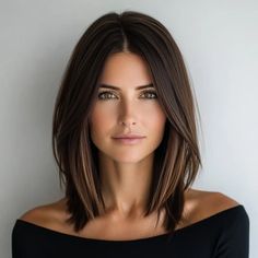 Shoulder Length Hair For Brunettes, Long Angled Bob Hairstyles With Layers, Hairstyles For Medium Length Hair Brunette, Shoulder Length Brown Hair Styles, Balayage For Medium Length Hair, Shoulder Length Hair With Lowlights, Medium Bob Haircut For Fine Hair Shoulder Length Over 50, Medium Length Dark Brown Hair With Highlights, Shoulder Length Brunette Hair With Highlights