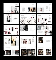 a series of photos with different styles of clothing and accessories on them, all in black and white