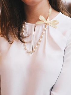 We combined two of our favorite things bows and pearls for a subtle statement necklace that will go with everything. Product Details: Hand-linked 10mm glass pearls Gold plated ribbon crimps Lobster claw clasp Hand-tied bow Necklace length 24" Wash pearls gently with warm water and soap Made in Rhode Island Classy Girls Wear Pearls, Teen Jewelry, Classy Girl, Moustaches, Bow Necklace, Crescent Moon Necklace, Classy Jewelry, Celestial Jewelry, Queen B