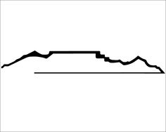 a black and white line drawing of a mountain