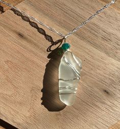 Seaglass necklace Seaglass Necklace, Tarpon Springs, Beachglass Jewelry, Crystal Necklaces, Sea Glass Necklace, Beach Glass, Glass Necklace, Necklace Pendant, Sea Glass