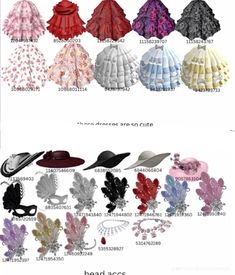 many different types of hats and accessories for the woman's headdresses