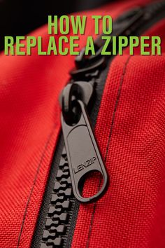 an open zipper with the words how to replace aziper on it's side