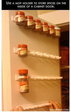 the spice rack is made out of plastic