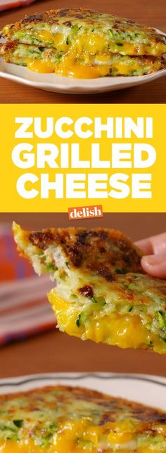 this zucchini grilled cheese pizza is so good and it's ready to be eaten