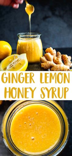 Honey Syrup Recipe, Natural Immune Boosters, Honey Ginger, Lemon Syrup, Immune Booster, Lemon Honey, Ginger Syrup, Homemade Syrup, Lemon Ginger