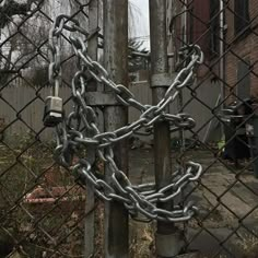 a chain link fence with two padlocks attached to it