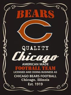 an old chicago bears poster with the word bears on it