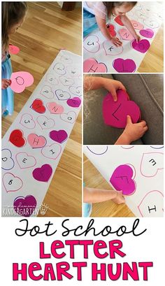 the back to school letter h is for heart - shaped paper hearts and then cut out