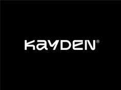 the logo for kavden is shown in black and white on a dark background