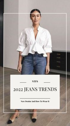 2022 Jeans Trends: New Denim and How to Wear It — No Time For Style 2022 Jeans Trends, 2022 Jeans, New Jeans Trend, Moda Over 40, Casual Denim Outfits, How To Have Style, Jeans Trend, Best Jeans For Women