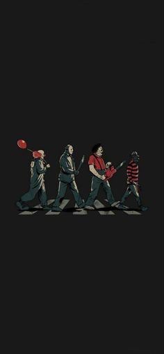 a group of people walking across a street holding red frisbees in their hands