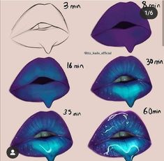 blue lips with different shapes and sizes