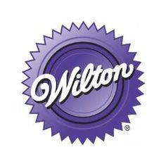 the logo for wilton's is shown in purple and white letters on a blue background