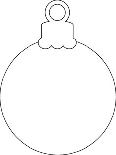 a black and white drawing of a christmas ornament with a blank space on the top