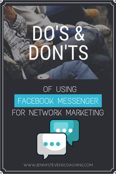 people sitting in chairs with the text do's and don'ts of using facebook messenger