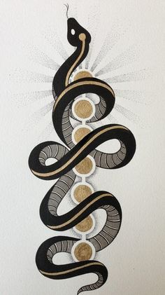 a drawing of a snake on the wall