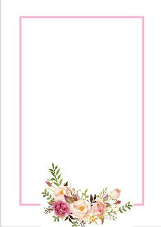 a pink frame with flowers on it