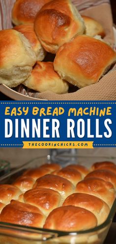 easy bread machine dinner rolls in a casserole dish