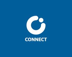 the logo for connect is shown on a blue background