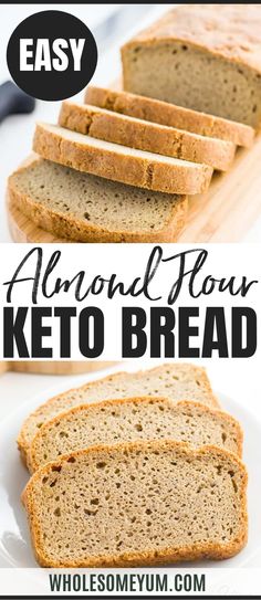 Easy Low Carb Bread Recipe - Almond Flour Bread (Paleo, Gluten-Free) Best Low Carb Bread, Keto Bread Recipe, Coconut Flour Bread, No Bread Diet