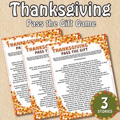 thanksgiving pass the gift game for kids