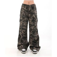 Overalls Camouflage Baggy Trousers Military Style Baggy Wide Leg Parachute Pants, Baggy Grunge Pants For Fall, Baggy Wide Leg Military Pants, Baggy Camouflage Full-length Bottoms, Baggy Camouflage Cargo Pants, Casual Full-length Camouflage Cargo Jeans, Baggy Military Style Wide Leg Cargo Pants, Baggy Military Style Wide Leg Cargo Jeans, Baggy Military Wide Leg Cargo Pants