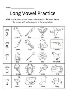 long and short words worksheet with pictures