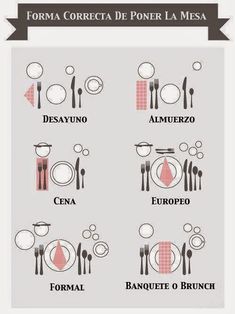 an image of different types of utensils in spanish and english, with the words'forma correcta de poner la messa '