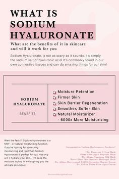 Beauty Routine Schedule, Moisturizer For Oily Skin, Sodium Hyaluronate, Natural Moisturizer, Skin Benefits, Moisturizing Body Wash, Smoother Skin, Skincare Ingredients, Better Skin