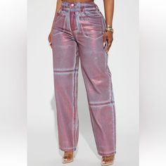 Metallic Pants Denim With Metallic Red Size 15 Pants Only Pink Denim Pants With Five Pockets, Trendy Pink Bottoms With Five Pockets, Chic Pink Denim Pants, Pink Summer Pants With Five Pockets, Pink Non-stretch High Waist Jeans, Trendy Pink Denim Bottoms, High Rise Red Denim Pants, Non-stretch High Waist Pink Jeans, Chic Red High Waist Jeans