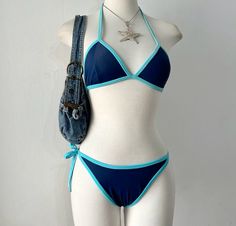 Swimsuits 2000s, Bikinis 2000s Fashion, Early 2000s Swimsuit, Y2k Swimsuit Aesthetic, Y2k Bikinis Outfit, Y2k Bikinis Vintage, 2000s Bathing Suits, Y2k Blue Outfit, 2000s Swimsuit