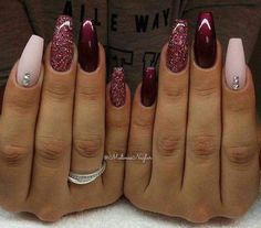 Maroon Nail Designs, Nextgen Nails, November Aesthetic, Nails Round, Maroon Nails, December Nails, November Nails, Burgundy Nails, Dark Nails