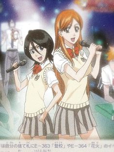 Rukia And Orihime, Bleach Drawing, Bat, Drawings